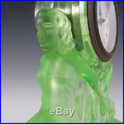 Walther & Sohne Art Deco Uranium Green Glass Windsor Clock