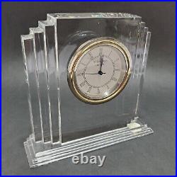 Waterford Crystal Mantle Clock Art Deco Metropolitan Collection 7x6