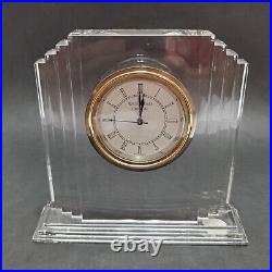 Waterford Crystal Mantle Clock Art Deco Metropolitan Collection 7x6