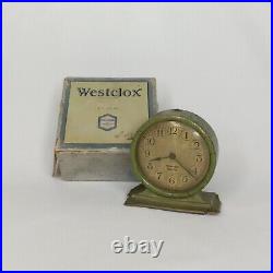 Westclox 1929 Tiny Tim Alarm Clock With Original Box Antique Decor Rare