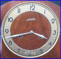 Working c1949 Junghans Art Deco Chiming Mantel Clock with Key Recently Serviced