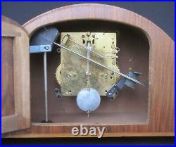 Working c1949 Junghans Art Deco Chiming Mantel Clock with Key Recently Serviced