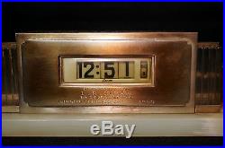 Works! Vtg Lawson Electric Desk Clock P40 Style 97S Art Deco Metal & Glass CHEVY