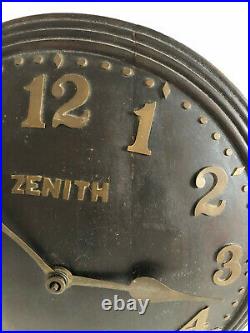 Zenith Wall Clock 18 Days Wind Up 1930s VINTAGE Swiss Made Wall Clock Art Deco