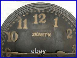 Zenith Wall Clock 18 Days Wind Up 1930s VINTAGE Swiss Made Wall Clock Art Deco